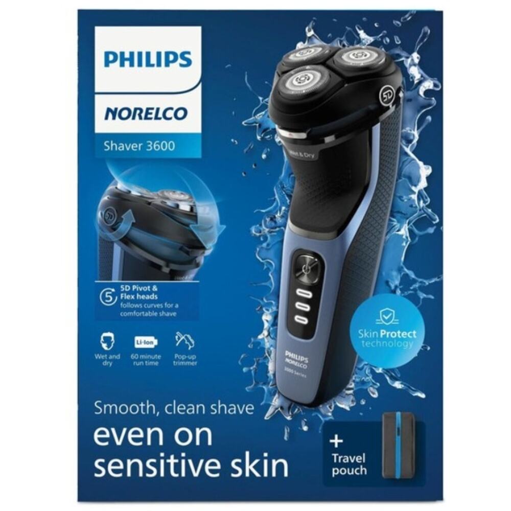 Philips Norelco Wet & Dry Electric Shaver 3600, New in Open Box